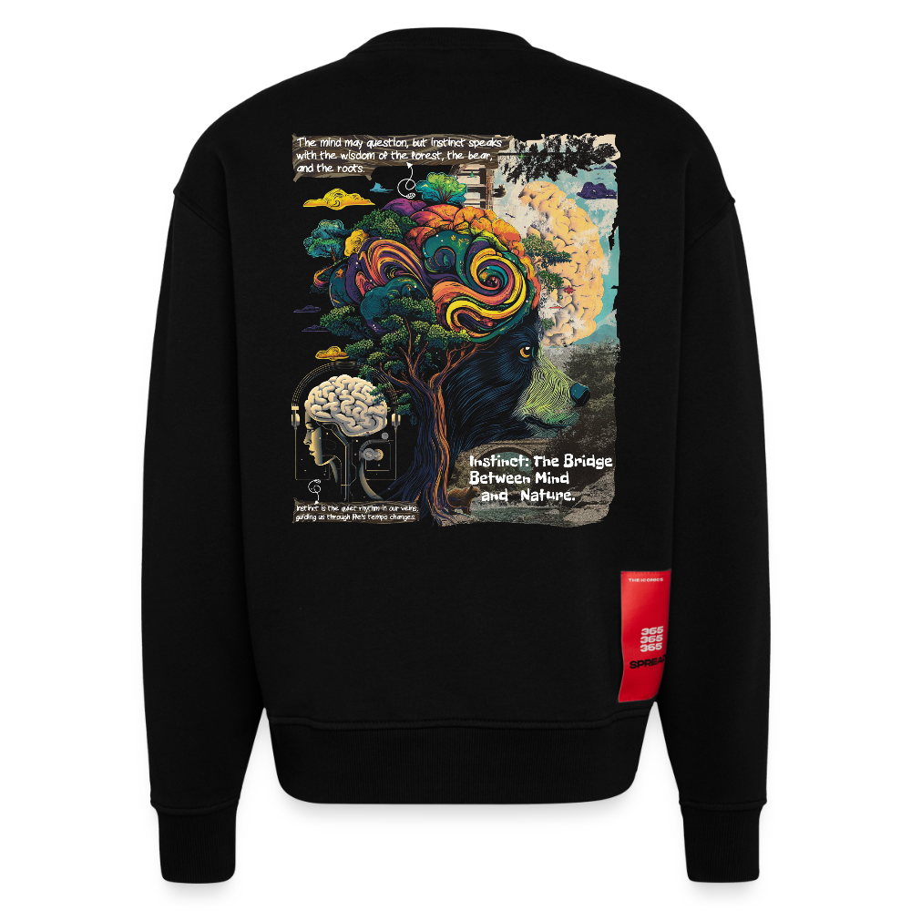 Aphroan, Bär, 1st | Heavyweight Oversized Bio Sweater, Unisex - SOLID BLACK