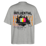 Flamethar, Fernseher, 1st | Blaster, Oversize Bio T-Shirt, Unisex - Grau meliert