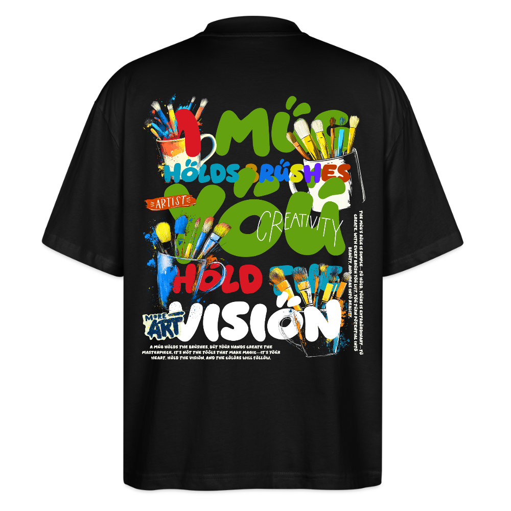 Thesean, Pinsel, 1st | Blaster, Oversize Bio T-Shirt, Unisex - Schwarz