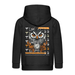 Marid, Eule, 1st | Kinder Zip Hoodie - Schwarz