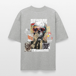 Saxnot, Totenkopf, 1st | Blaster, Oversize Bio T-Shirt, Unisex - Grau meliert