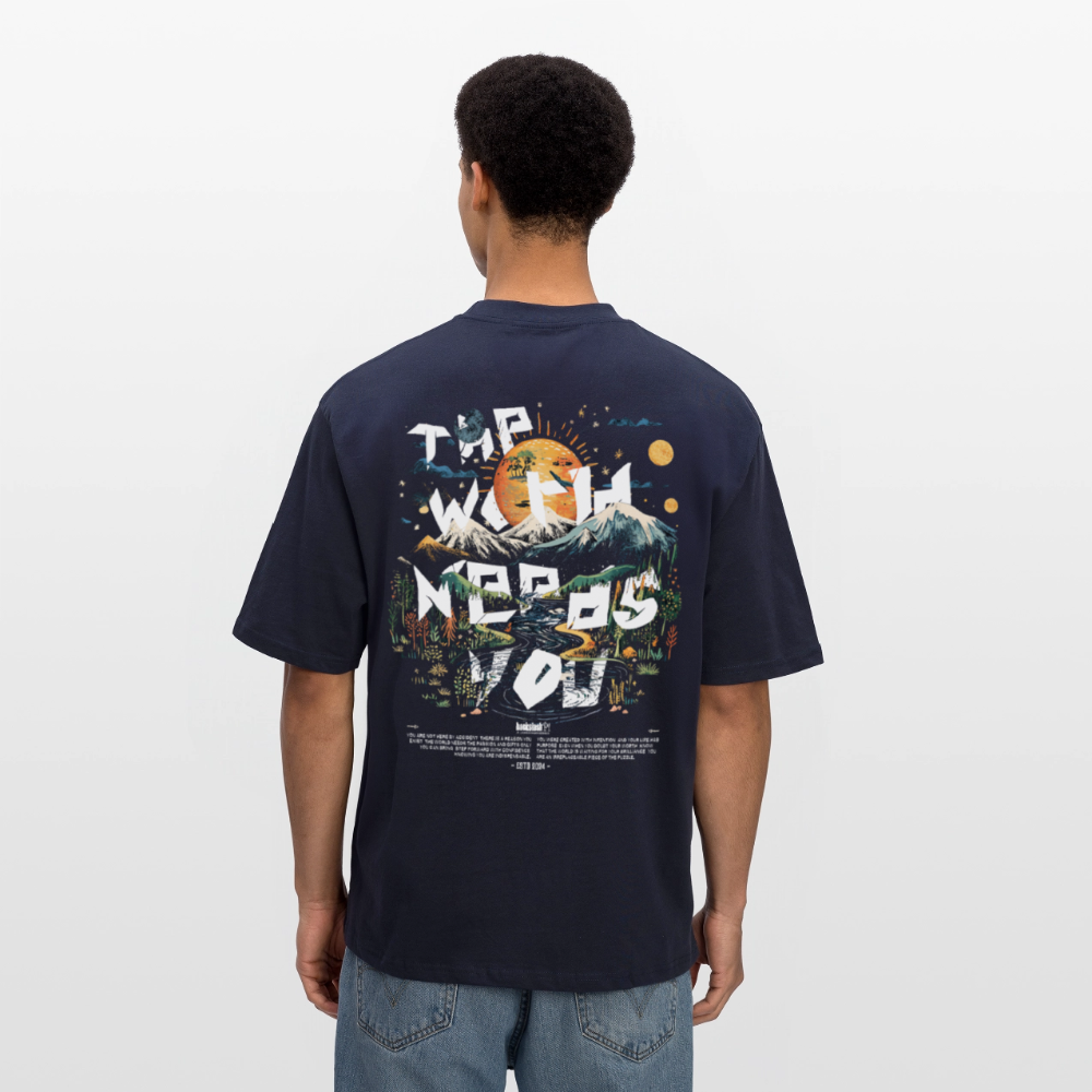 Ereshkigal, Berge, 1st | Breezy, Oversized Unisex T-Shirt - Navy