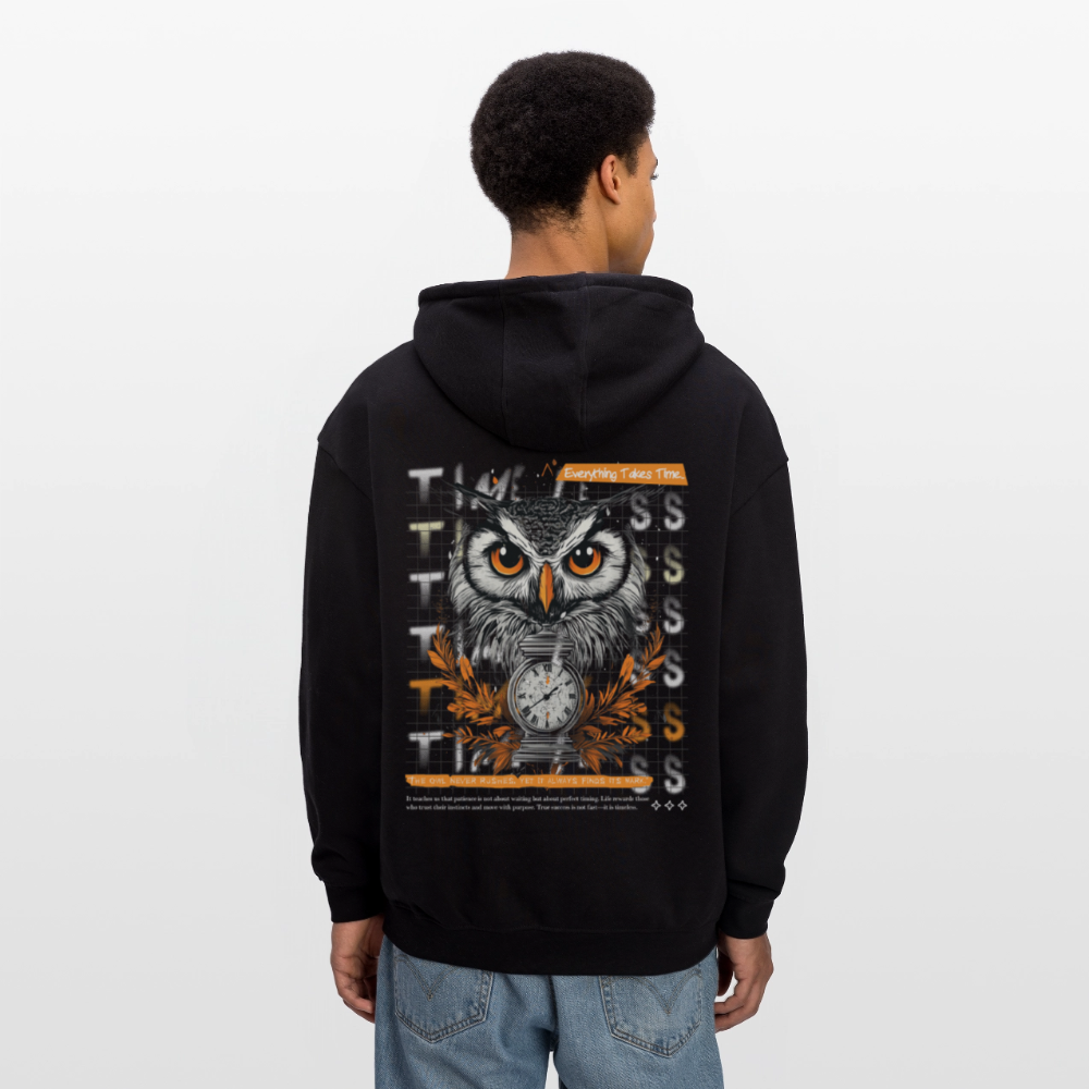 Marid, Eule, 1st | Freshhood, Oversized Unisex Hoodie - Schwarz