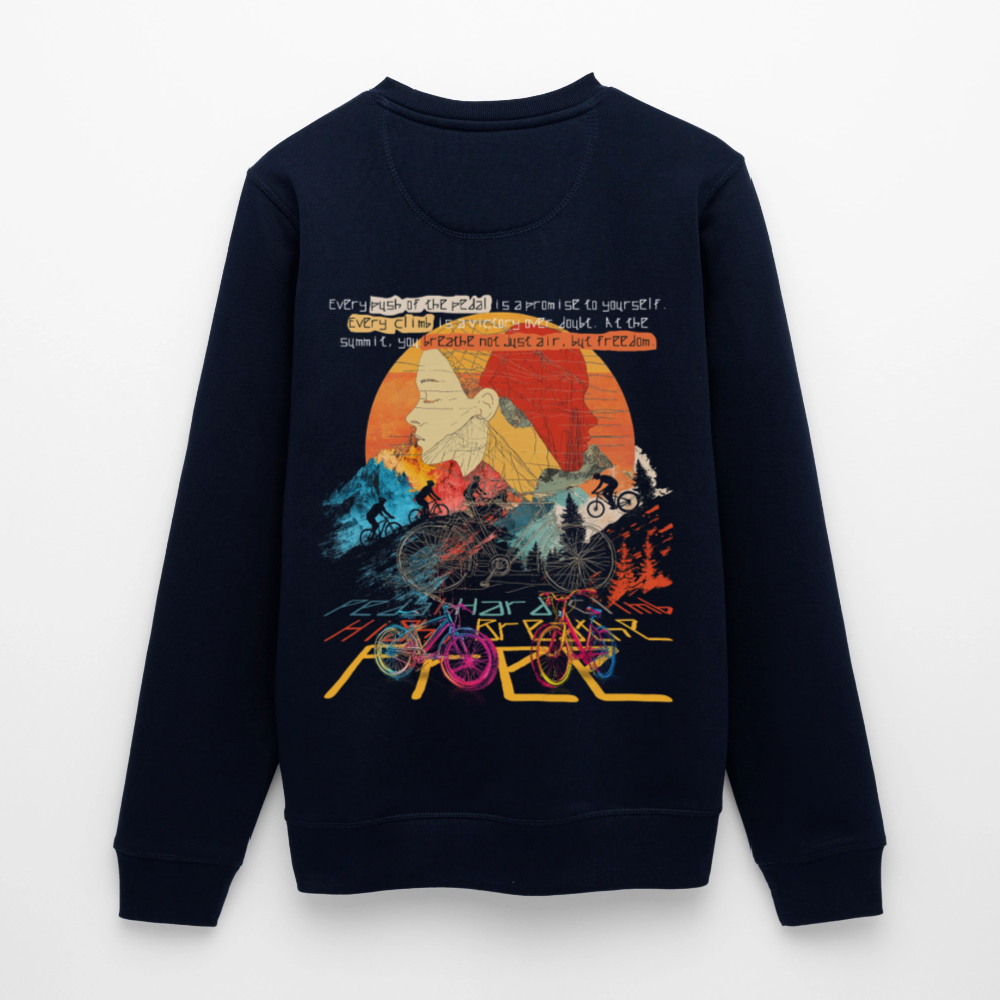 Panos, Fahrrad, 1st | Roller, Unisex Bio-Sweatshirt - Navy