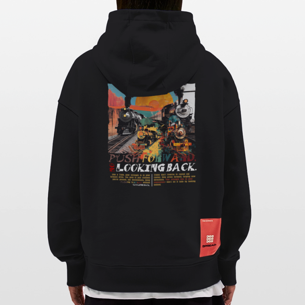 Morphean, Lokomotive, 1st | Heavyweight Oversized Bio Hoodie, Unisex - SOLID BLACK
