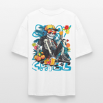 Calveron, Skelet, 1st | Blaster, Oversize Bio T-Shirt, Unisex - Weiß