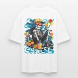 Calveron, Skelet, 1st | Blaster, Oversize Bio T-Shirt, Unisex - Weiß