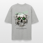 Gliesaron, Totenkopf, 1st | Blaster, Oversize Bio T-Shirt, Unisex - Grau meliert