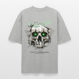 Gliesaron, Totenkopf, 1st | Blaster, Oversize Bio T-Shirt, Unisex - Grau meliert