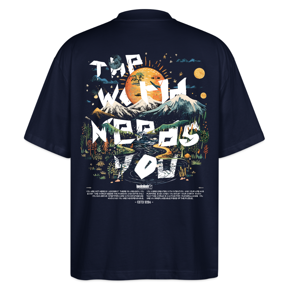 Ereshkigal, Berge, 1st | Blaster, Oversize Bio T-Shirt, Unisex - Navy