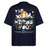 Ereshkigal, Berge, 1st | Blaster, Oversize Bio T-Shirt, Unisex - Navy