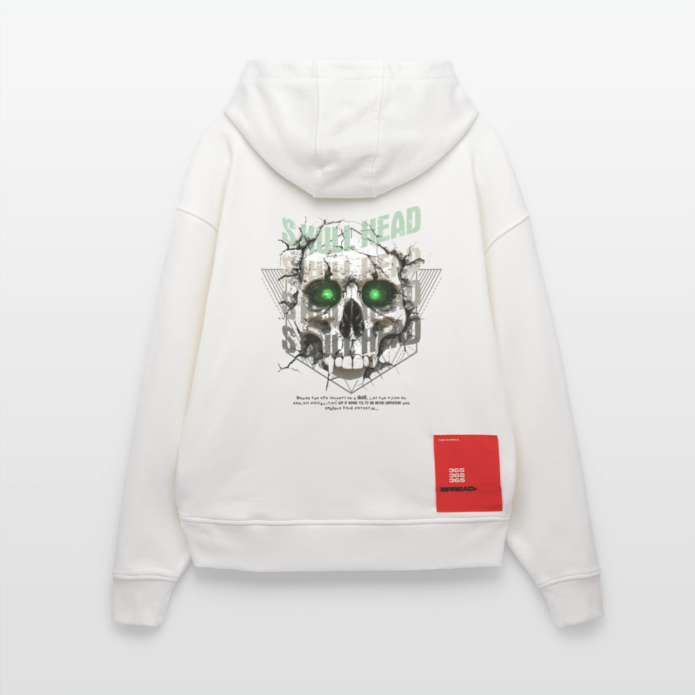 Gliesaron, Totenkopf, 1st | Heavyweight Oversized Bio Hoodie, Unisex - OFF WHITE