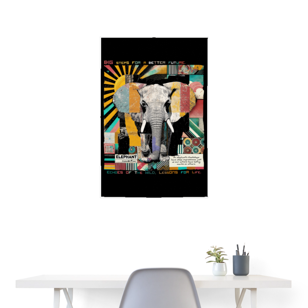 Thanatain, Elefant, 1st | Poster 60x90 cm - Weiß