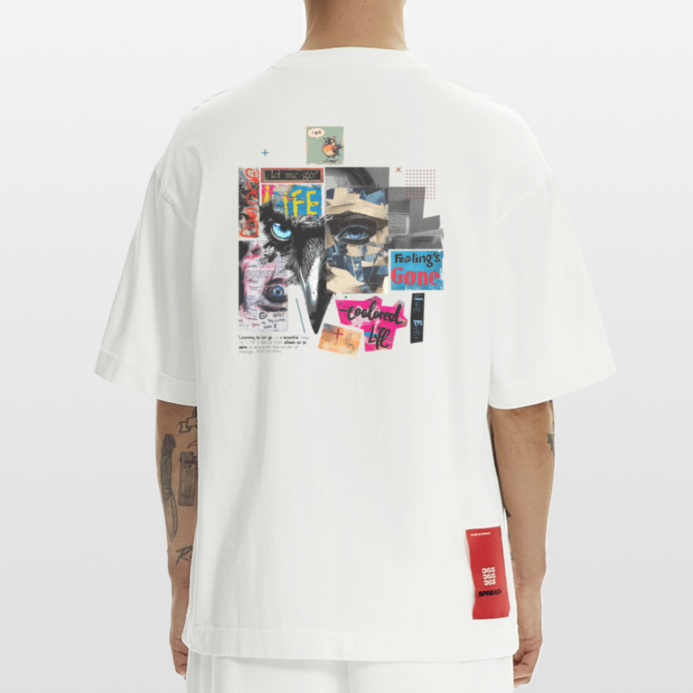 Saturnion, Raabe, 1st | Heve, Heavyweight Oversized Bio T-Shirt, Unisex - OFF WHITE