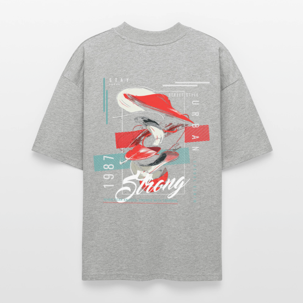 Guanyin, Muschel, 1st | Blaster, Oversize Bio T-Shirt, Unisex - Grau meliert