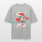 Guanyin, Muschel, 1st | Blaster, Oversize Bio T-Shirt, Unisex - Grau meliert