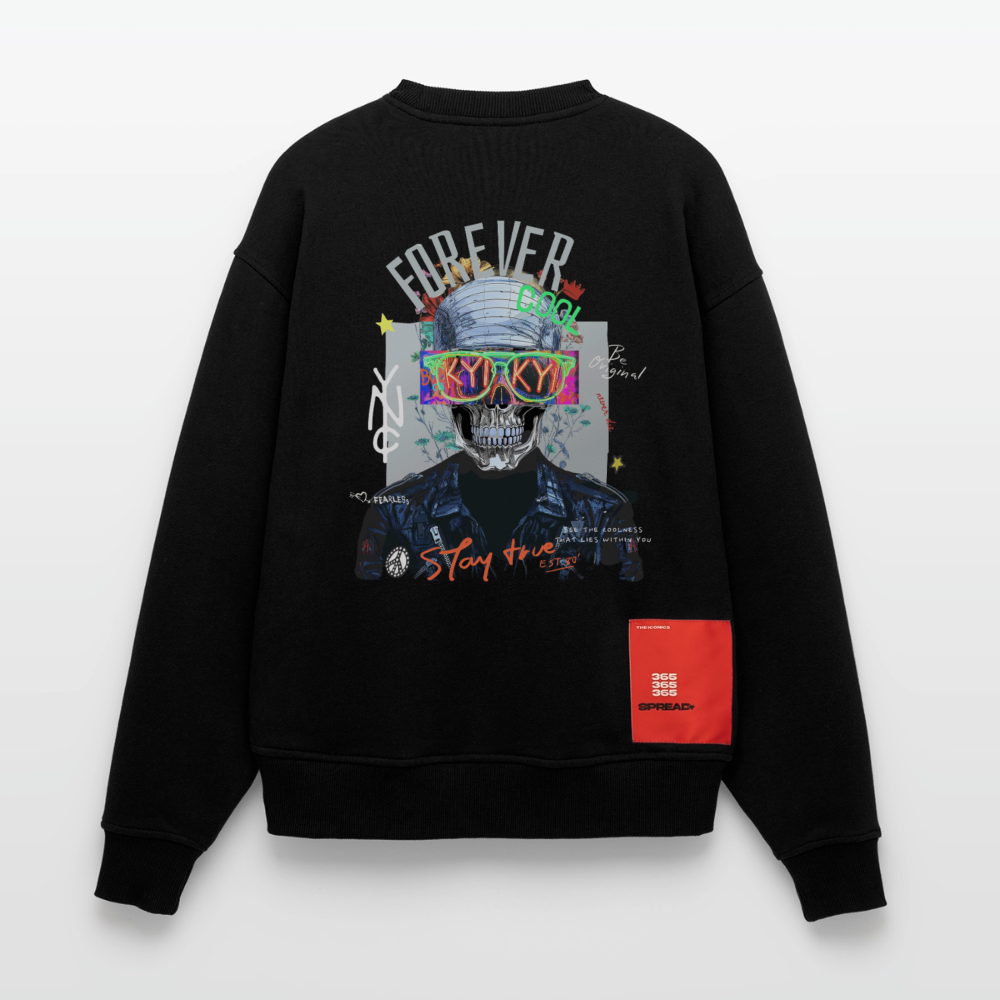 Fenriswolf, Totenkopf, 1st | Heavyweight Oversized Bio Sweater, Unisex - SOLID BLACK