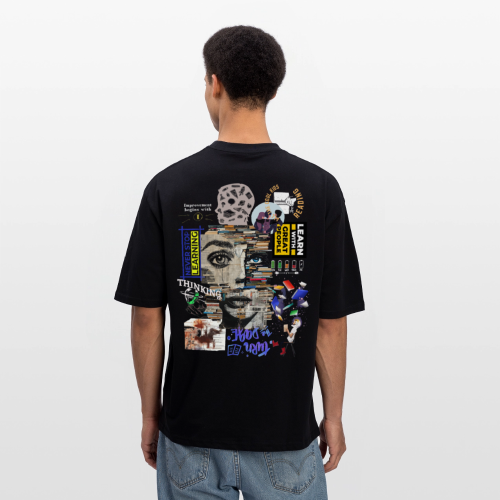 Tianlong, Gesicht, 1st | Breezy, Oversized Unisex T-Shirt - Schwarz