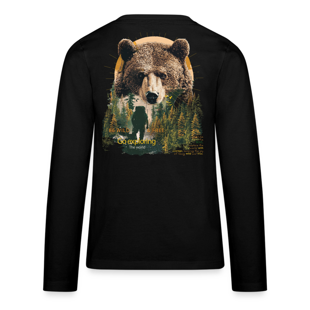 Ghadab, Bär, 1st | Teenager Langarmshirt - Schwarz