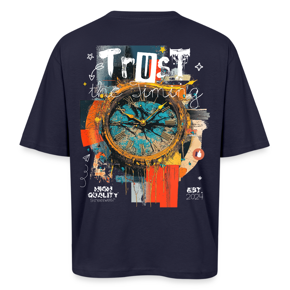 Demeteros, Uhr, 1st | Breezy, Oversized Unisex T-Shirt - Navy