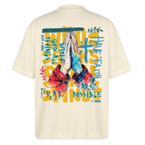 Perseus2, Beten, 1st | Blaster, Oversize Bio T-Shirt, Unisex - Weißgrau