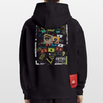 Shahzada, Kassetten, 1st | Heavyweight Oversized Bio Hoodie, Unisex - SOLID BLACK