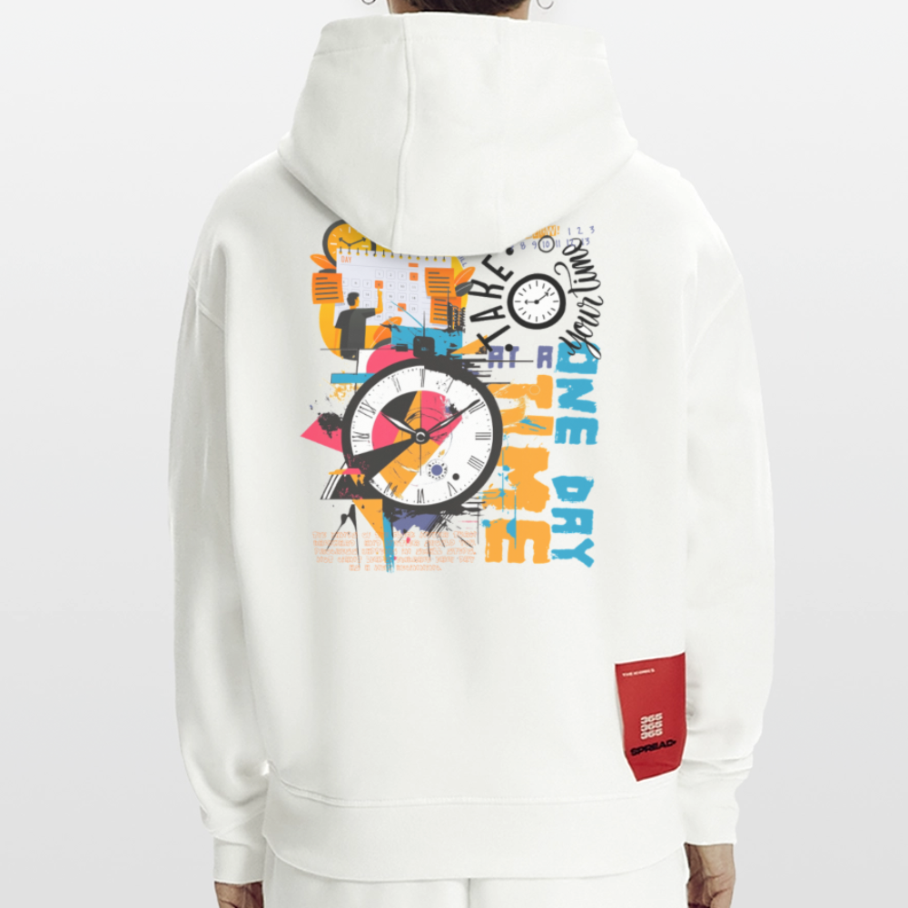Arkenthos, Uhr, 1st | Heavyweight Oversized Bio Hoodie, Unisex - OFF WHITE