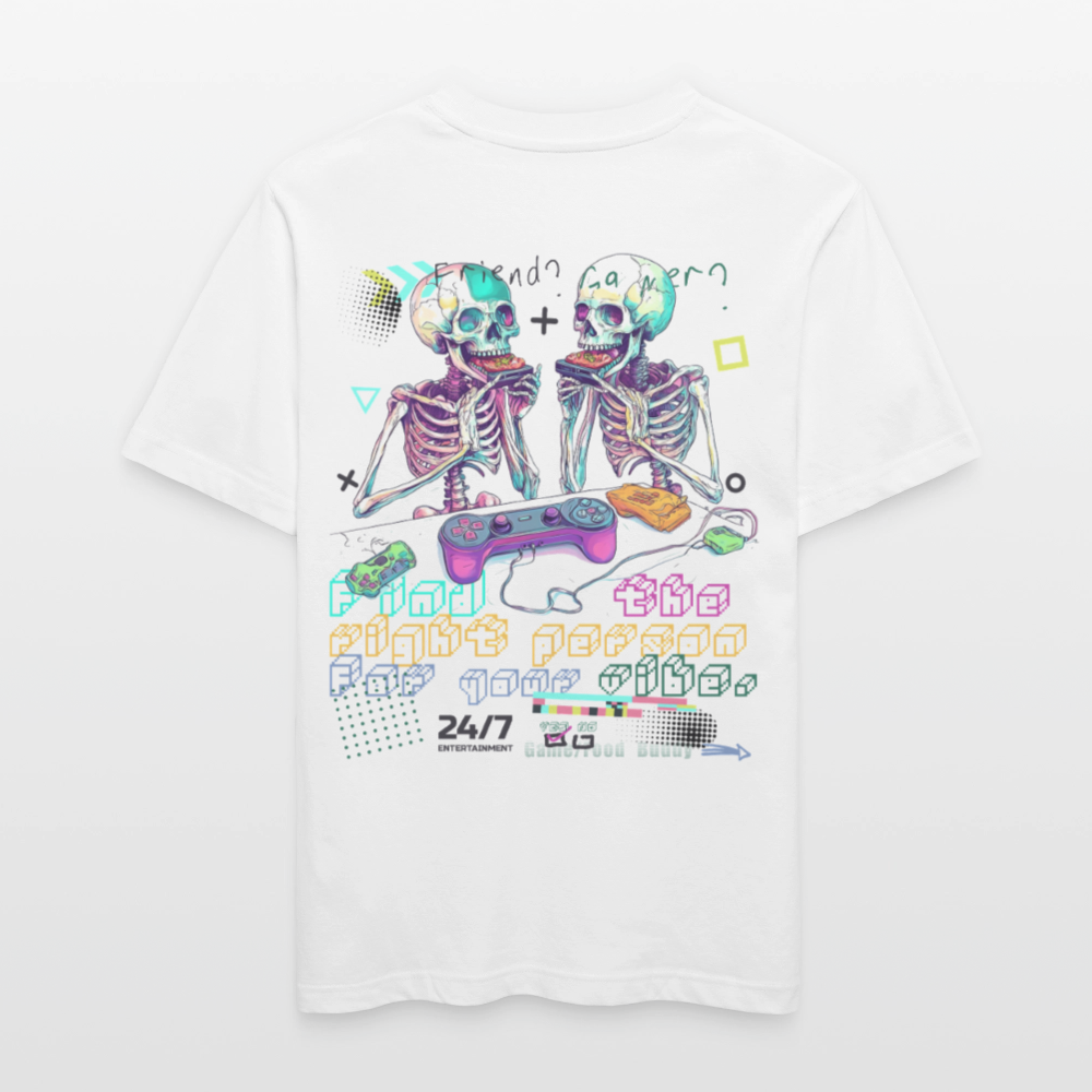 Malakar, Gaming, 1st | Essential, Relaxed Fit Unisex Bio T-Shirt - Weiß