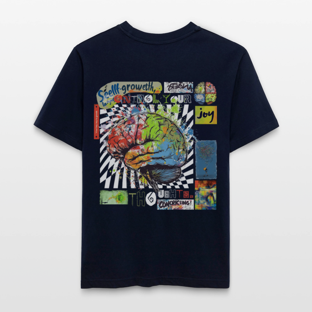 Apollon, Gehirn, 1st | Essential, Relaxed Fit Unisex Bio T-Shirt - Navy