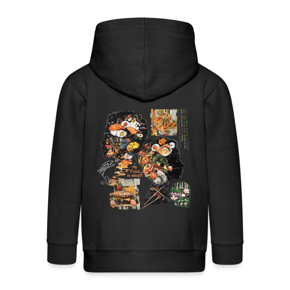 Atalantan, Essen, 1st | Kinder Zip Hoodie - Schwarz