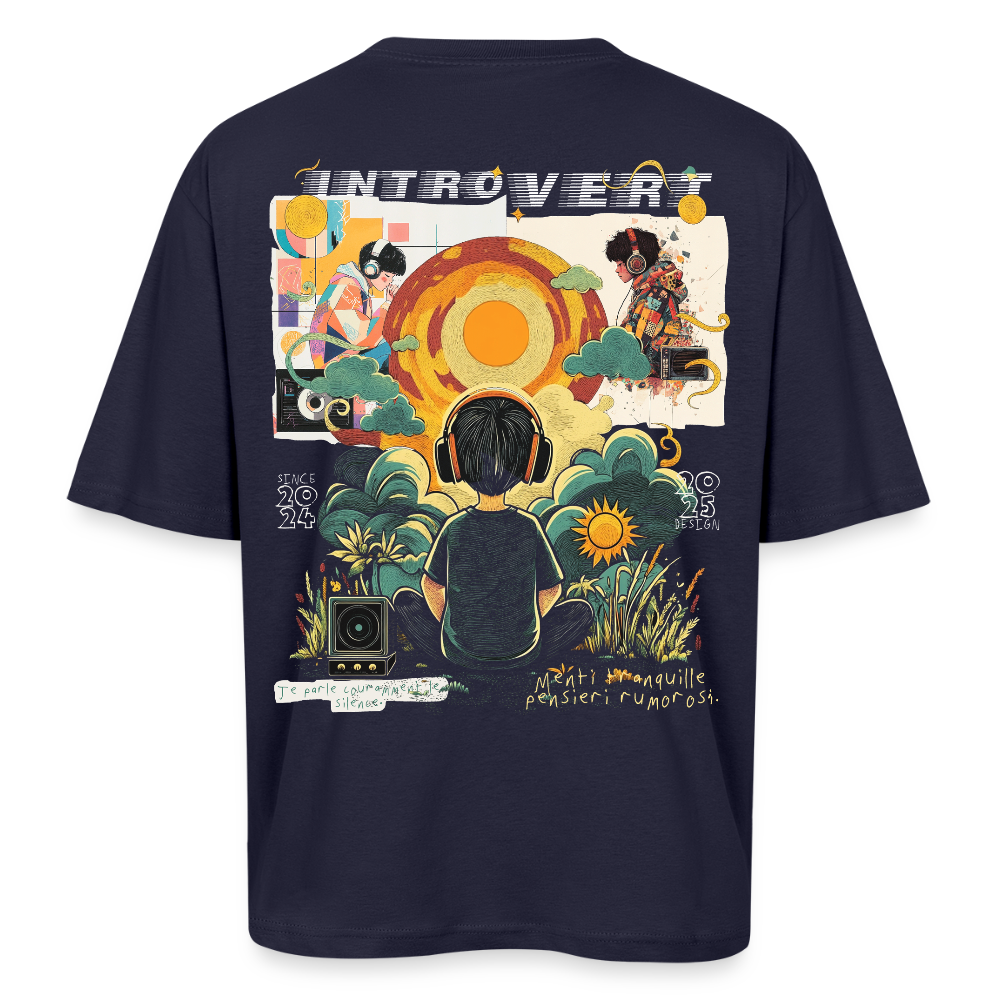 Hermesan, Kindheit, 1st | Breezy, Oversized Unisex T-Shirt - Navy