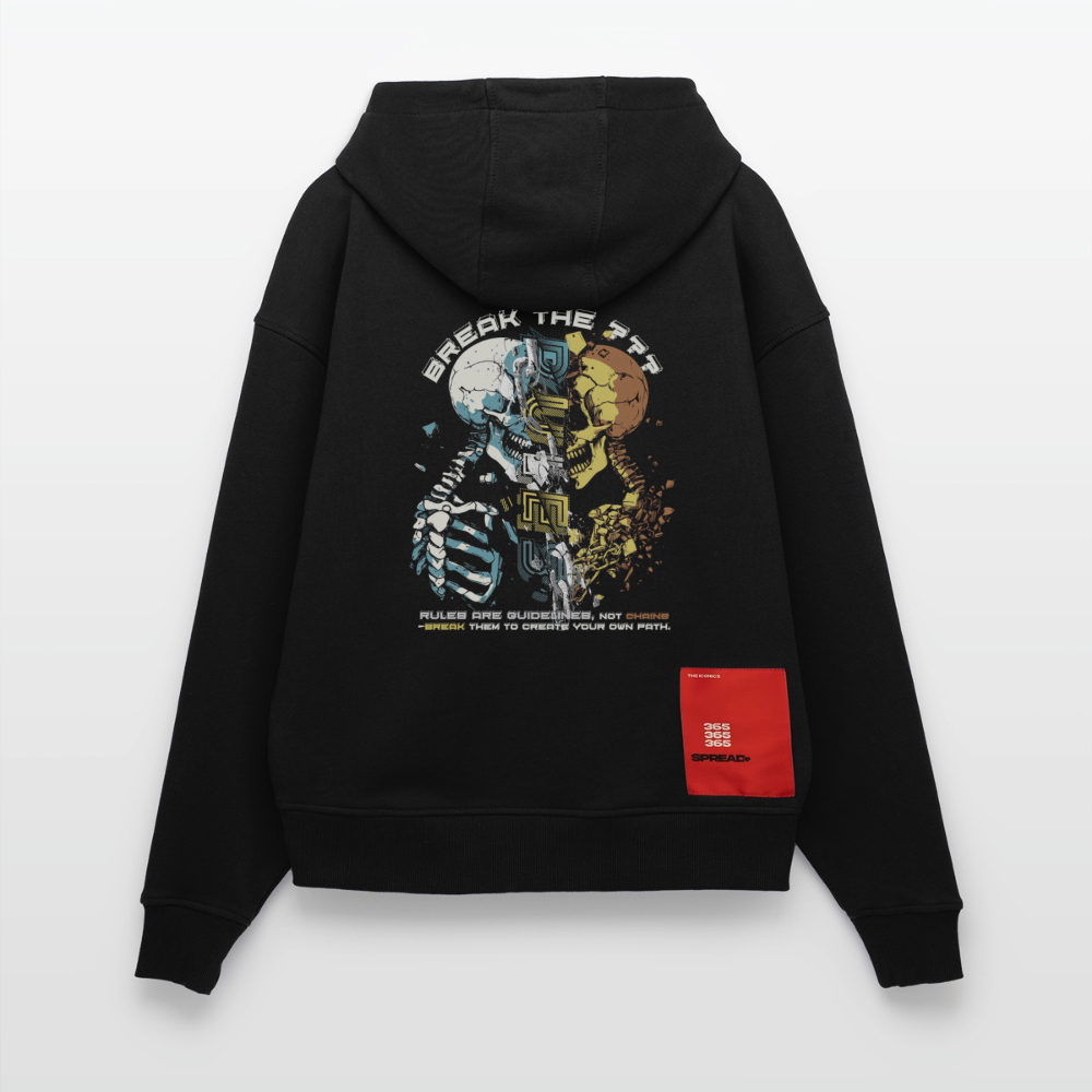 Fujin, Totenkopf, 1st | Heavyweight Oversized Bio Hoodie, Unisex - SOLID BLACK