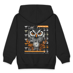 Marid, Eule, 1st | Kinder Zip Hoodie - Schwarz