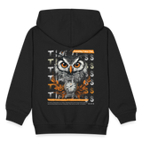 Marid, Eule, 1st | Kinder Zip Hoodie - Schwarz