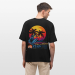 Eryan, Surfen, 1st | Blaster, Oversize Bio T-Shirt, Unisex - Schwarz