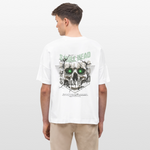 Gliesaron, Totenkopf, 1st | Blaster, Oversize Bio T-Shirt, Unisex - Weiß