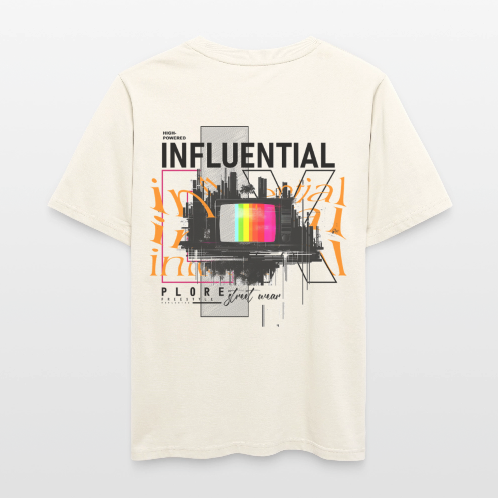 Flamethar, Fernseher, 1st | Essential, Relaxed Fit Unisex Bio T-Shirt - Naturweiß 