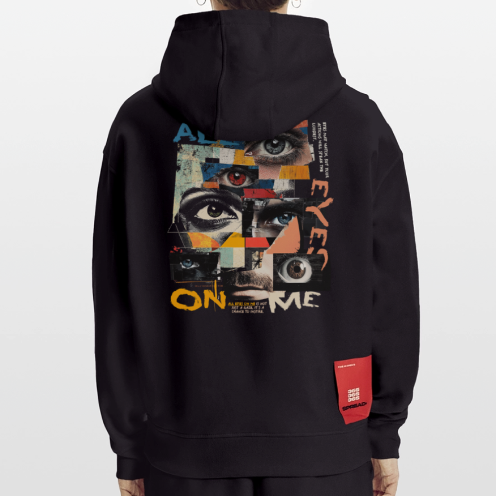 Hachiman, Augen, 1st | Heavyweight Oversized Bio Hoodie, Unisex - SOLID BLACK