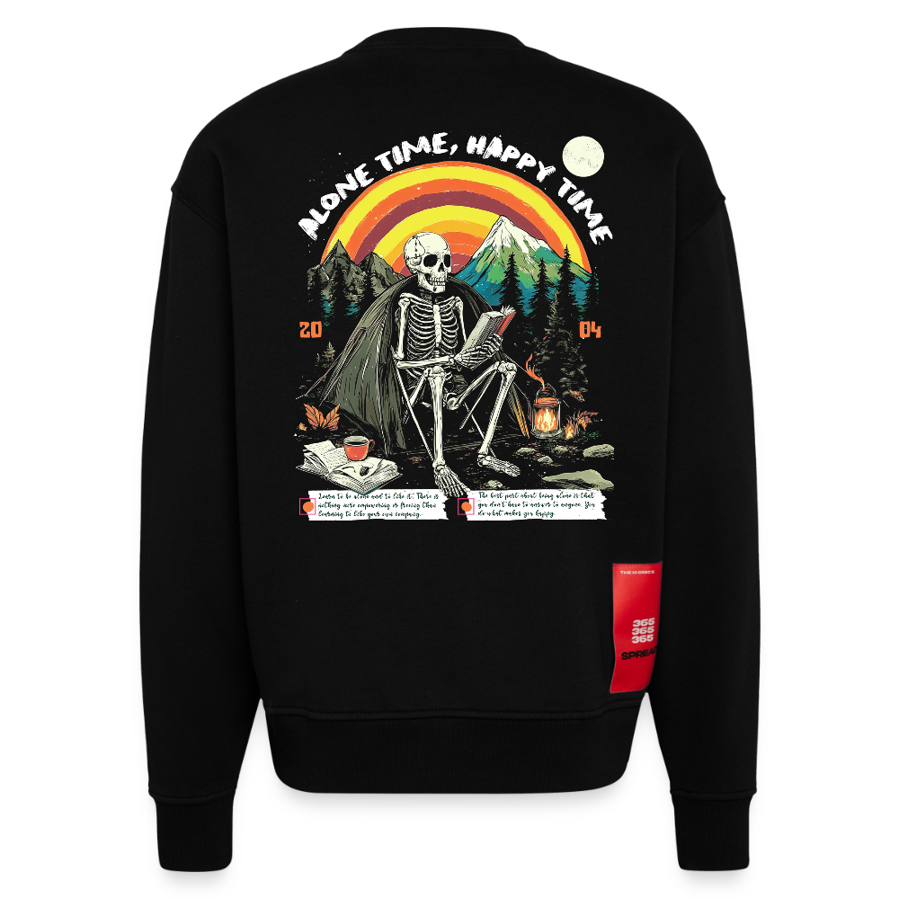 Tethyan, Skelet, 1st | Heavyweight Oversized Bio Sweater, Unisex - SOLID BLACK