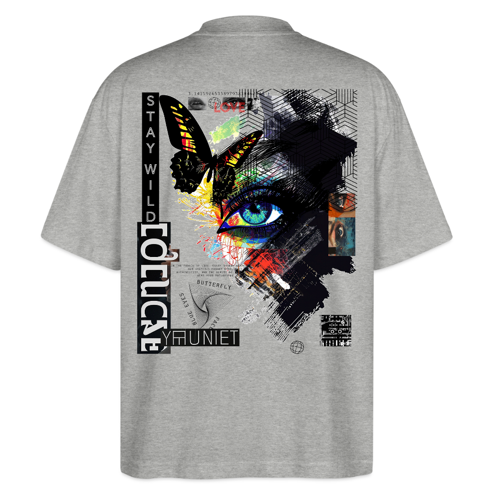Eldorwyn, Auge, 1st | Blaster, Oversize Bio T-Shirt, Unisex - Grau meliert