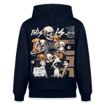 Tezcatlipoca , Hunde & Skelet, 1st | Cruiser, Unisex Bio-Hoodie - Navy