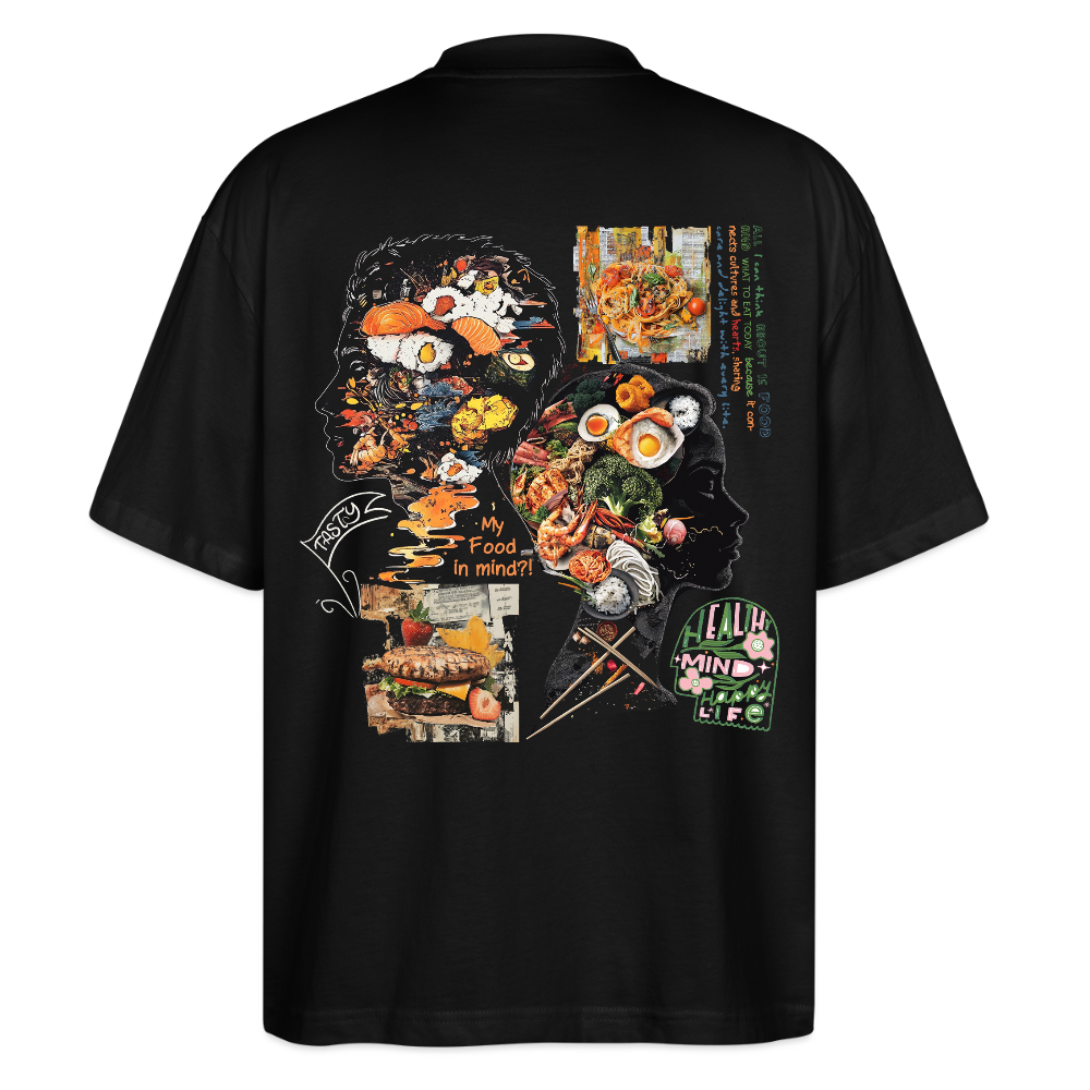 Atalantan, Essen, 1st | Blaster, Oversize Bio T-Shirt, Unisex - Schwarz