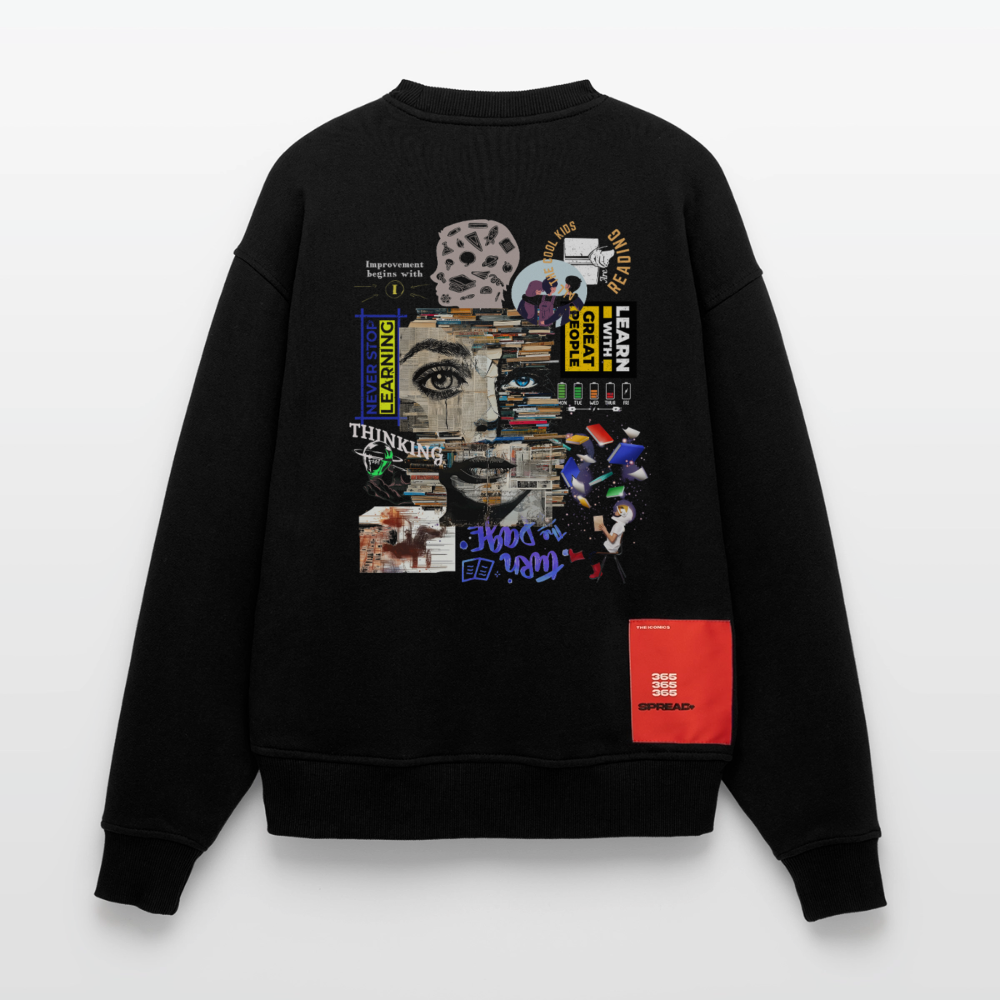 Tianlong, Gesicht, 1st | Heavyweight Oversized Bio Sweater, Unisex - SOLID BLACK