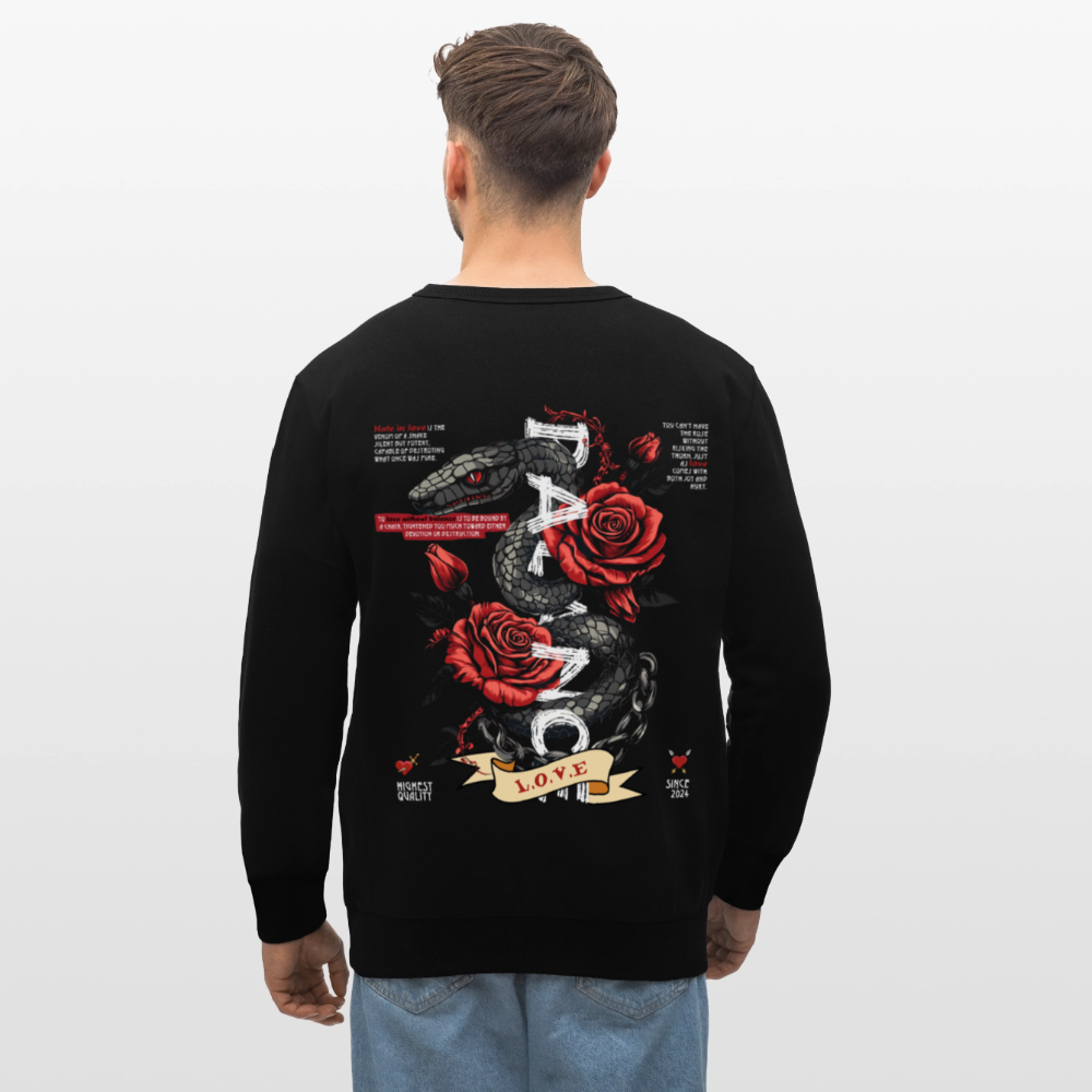 Hephani, Schlange, 1st | Roller, Unisex Bio-Sweatshirt - Schwarz