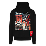 Heraa, Schach, 1st | Heavyweight Oversized Bio Zip Hoodie, Unisex - SOLID BLACK