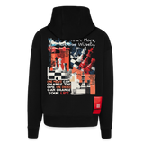 Heraa, Schach, 1st | Heavyweight Oversized Bio Zip Hoodie, Unisex - SOLID BLACK