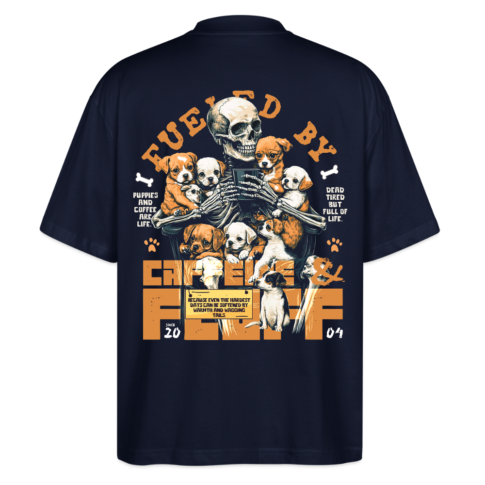 Nyxian, Skelet & Welpen, 1st | Blaster, Oversize Bio T-Shirt, Unisex - Navy