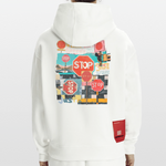Solvarion, Stopp, 1st | Heavyweight Oversized Bio Hoodie, Unisex - OFF WHITE