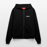 Panos, Fahrrad, 1st | Heavyweight Oversized Bio Zip Hoodie, Unisex - SOLID BLACK