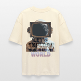 Denebris, Astronaut, 1st | Blaster, Oversize Bio T-Shirt, Unisex - Weißgrau
